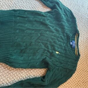 Polo Ralph Lauren Hunter Green Cable Knit Sweater